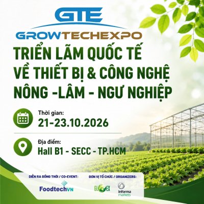 Growtech VietNam 2026 Lần thứ 7 Bệ Phóng Chuyển Đổi Số trong Nông Nghiệp Việt.
