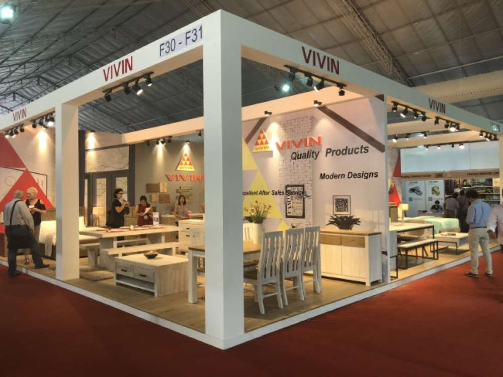 thi-cong-gian-hang-trien-lam-Vivin 2018 01 stand-booth-design-exhibition-vietnam