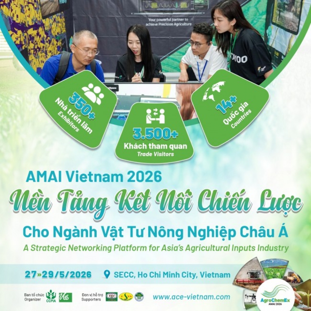 canh-co-vang-banner-su-kien-trien-lam-AMAI-VIETNAM 2026 contractor booth exhibition vietnam